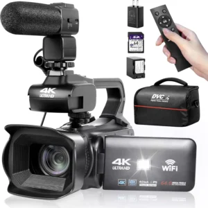 4k Video Camera Camcorder Rotating Touchscreen